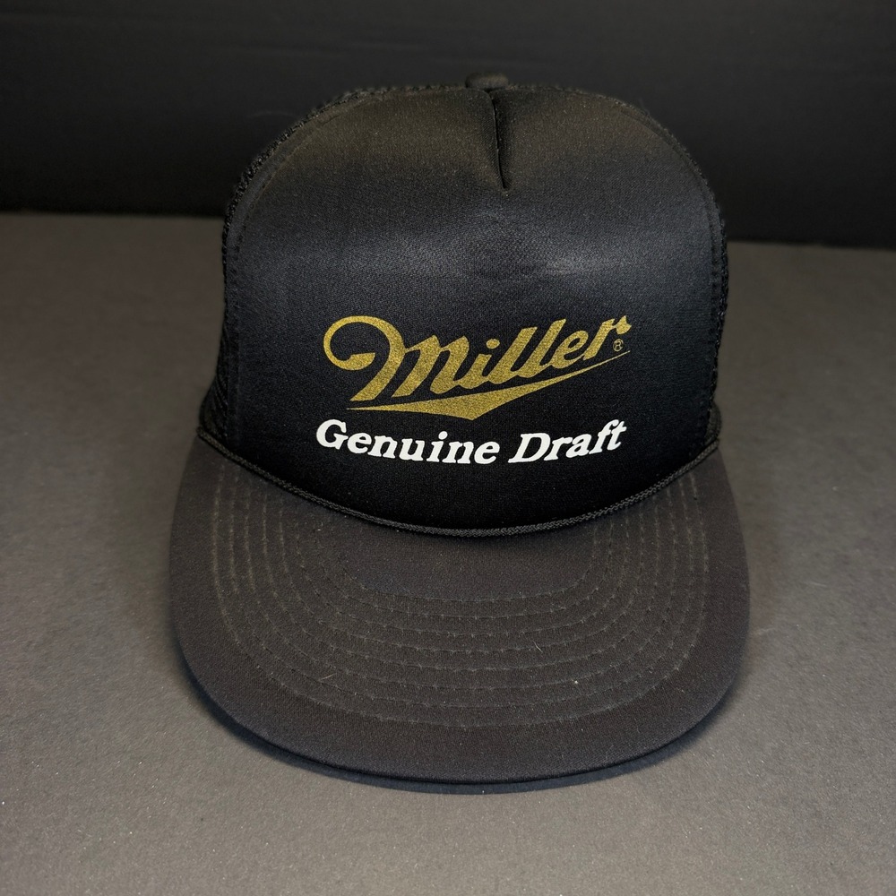 Miller Genuine Draft Vintage NWOT Beer Hat Designer Pro Mesh Trucker Snapback